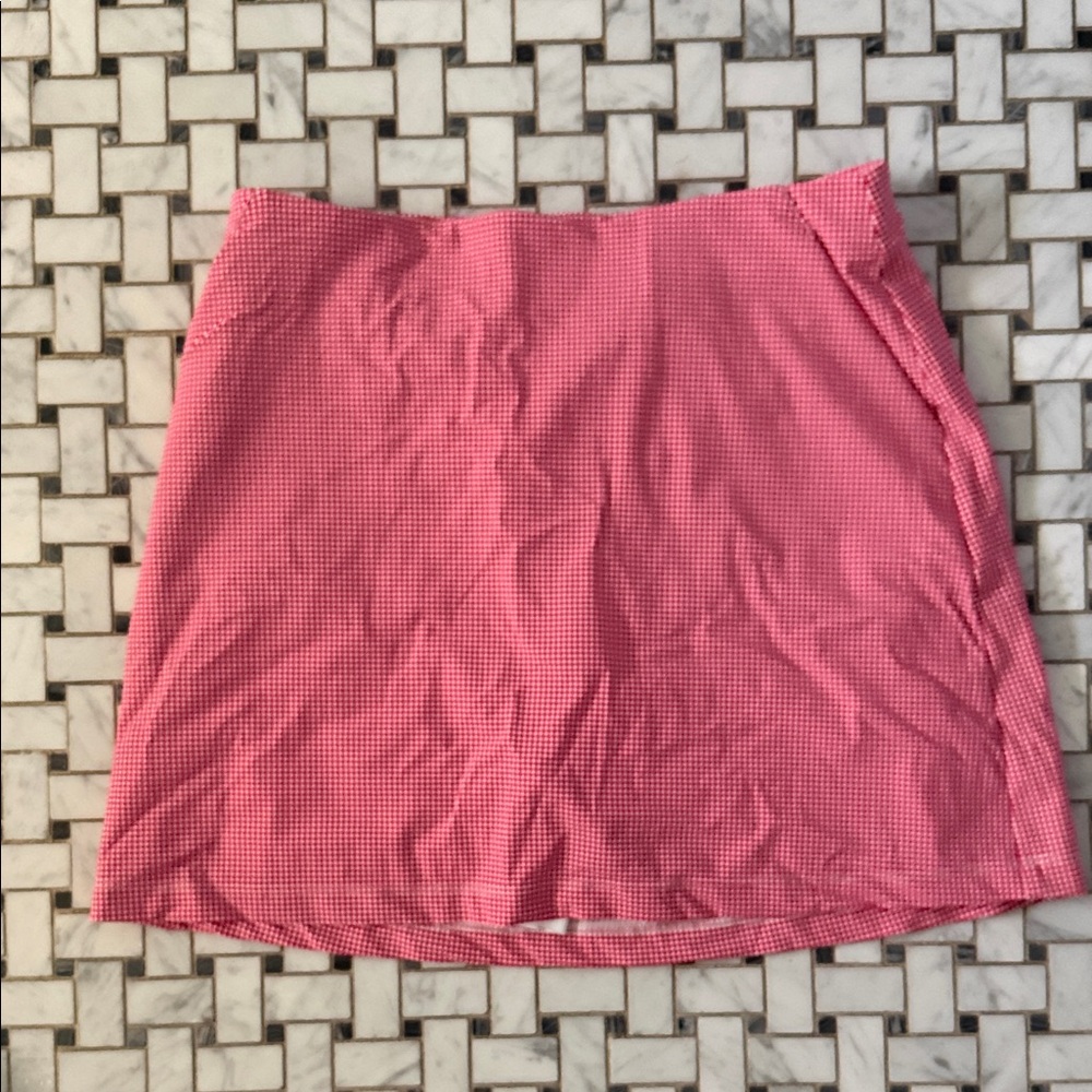 Pink Gingham Mini A-Line golf skirt
